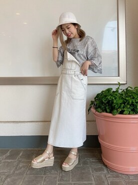 「WEGO（ウィゴー）のアイテム（ジャンパースカート）」を使った、WEGOさん（レディース・151cm）の夏コーディネート