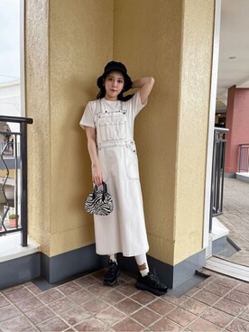 「WEGO（ウィゴー）のアイテム（ジャンパースカート）」を使った、WEGOさん（レディース・158cm）の夏コーディネート