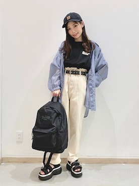 「WEGO（ウィゴー）のWEGO/ハトメベルト（ベルト）」を使った、WEGOさん（レディース・153cm）の夏コーディネート