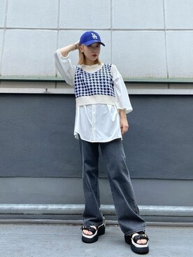 「WEGO（ウィゴー）のWEGO/ミニパールネックレス（ネックレス）」を使った、WEGOさん（レディース・152cm）の夏コーディネート