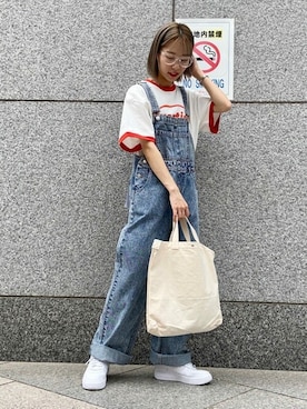 「WEGO（ウィゴー）のアイテム（オールインワン・サロペット）」を使った、WEGOさん（レディース・157cm）の夏コーディネート