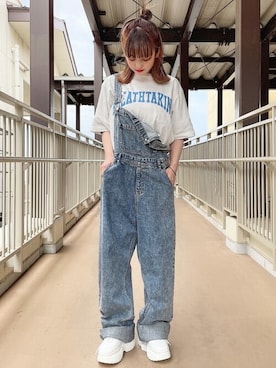 「WEGO（ウィゴー）のアイテム（オールインワン・サロペット）」を使った、WEGOさん（レディース・149cm）の夏コーディネート