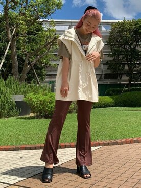 「アイテム（付け襟）」を使った、WEGOさん（レディース・157cm）の夏コーディネート