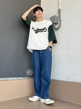 「STARTER（スターター）のアイテム（キャップ）」を使った、WEGOさん（メンズ・178cm）の夏コーディネート