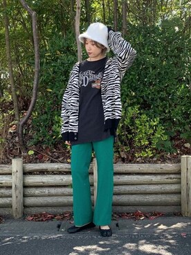 「アニマル」｜「アイテム（帽子）」を使った、WEGOさん（レディース・170cm）の夏コーディネート