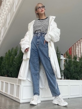 「WEGO（ウィゴー）のアイテム（モッズコート）」を使った、WEGOさん（レディース・156cm）の冬コーディネート