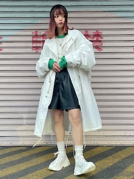 「WEGO（ウィゴー）のアイテム（モッズコート）」を使った、WEGOさん（レディース・159cm）の冬コーディネート