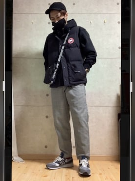 「しまむら（シマムラ）のアイテム（スラックス）」を使った、watawataさん（メンズ・176cm）の冬コーディネート