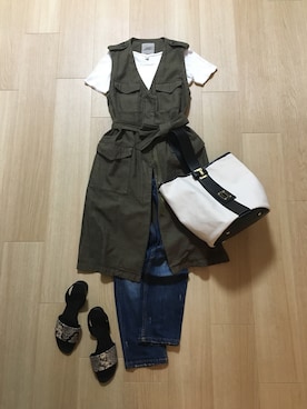 「ME AND HER（ミーアンドハー）のアイテム」を使った、mirukuさん（レディース・157cm）の夏コーディネート