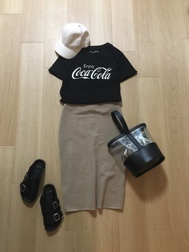 「H&M（エイチ・アンド・エム）のアイテム（ハット）」を使った、mirukuさん（レディース・157cm）の夏コーディネート