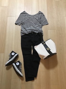 「ME AND HER（ミーアンドハー）のアイテム」を使った、mirukuさん（レディース・157cm）の夏コーディネート