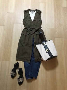 「ME AND HER（ミーアンドハー）のアイテム」を使った、mirukuさん（レディース・157cm）の夏コーディネート