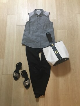 「ME AND HER（ミーアンドハー）のアイテム」を使った、mirukuさん（レディース・157cm）の夏コーディネート