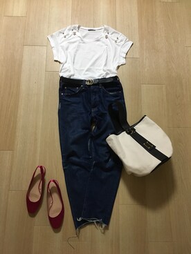 「ME AND HER（ミーアンドハー）のアイテム」を使った、mirukuさん（レディース・157cm）の夏コーディネート