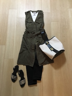 「ME AND HER（ミーアンドハー）のアイテム」を使った、mirukuさん（レディース・157cm）の夏コーディネート