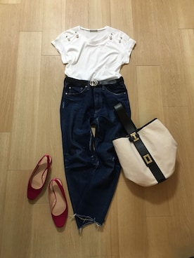 「ME AND HER（ミーアンドハー）のアイテム」を使った、mirukuさん（レディース・157cm）の夏コーディネート