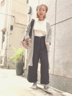 「RNA」｜「アイテム（スラックス）」を使った、elppaKさん（レディース・161cm）の春コーディネート