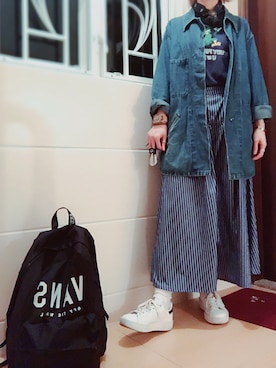 「BLUE BLUE（ブルーブルー）のアイテム（ジャケット/アウター）」を使った、elppaKさん（レディース・161cm）の春コーディネート