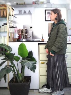 「IamI in fact…」｜「アイテム（ノーカラージャケット）」を使った、elppaKさん（レディース・161cm）の冬コーディネート