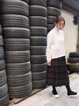 「RICK OWENS」｜「アイテム（スカート）」を使った、elppaKさん（レディース・161cm）の冬コーディネート