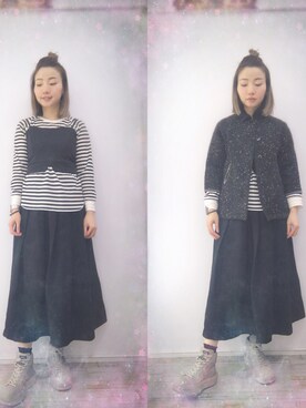 「RickOwens×adidas」｜「アイテム（ジャケット/アウター）」を使った、elppaKさん（レディース・161cm）の冬コーディネート