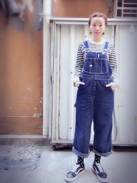 「working style」｜「アイテム（オールインワン・サロペット）」を使った、elppaKさん（レディース・161cm）の春コーディネート