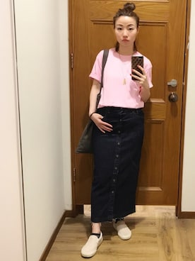 「RICK OWENS」｜「アイテム（スカート）」を使った、elppaKさん（レディース・161cm）の春コーディネート