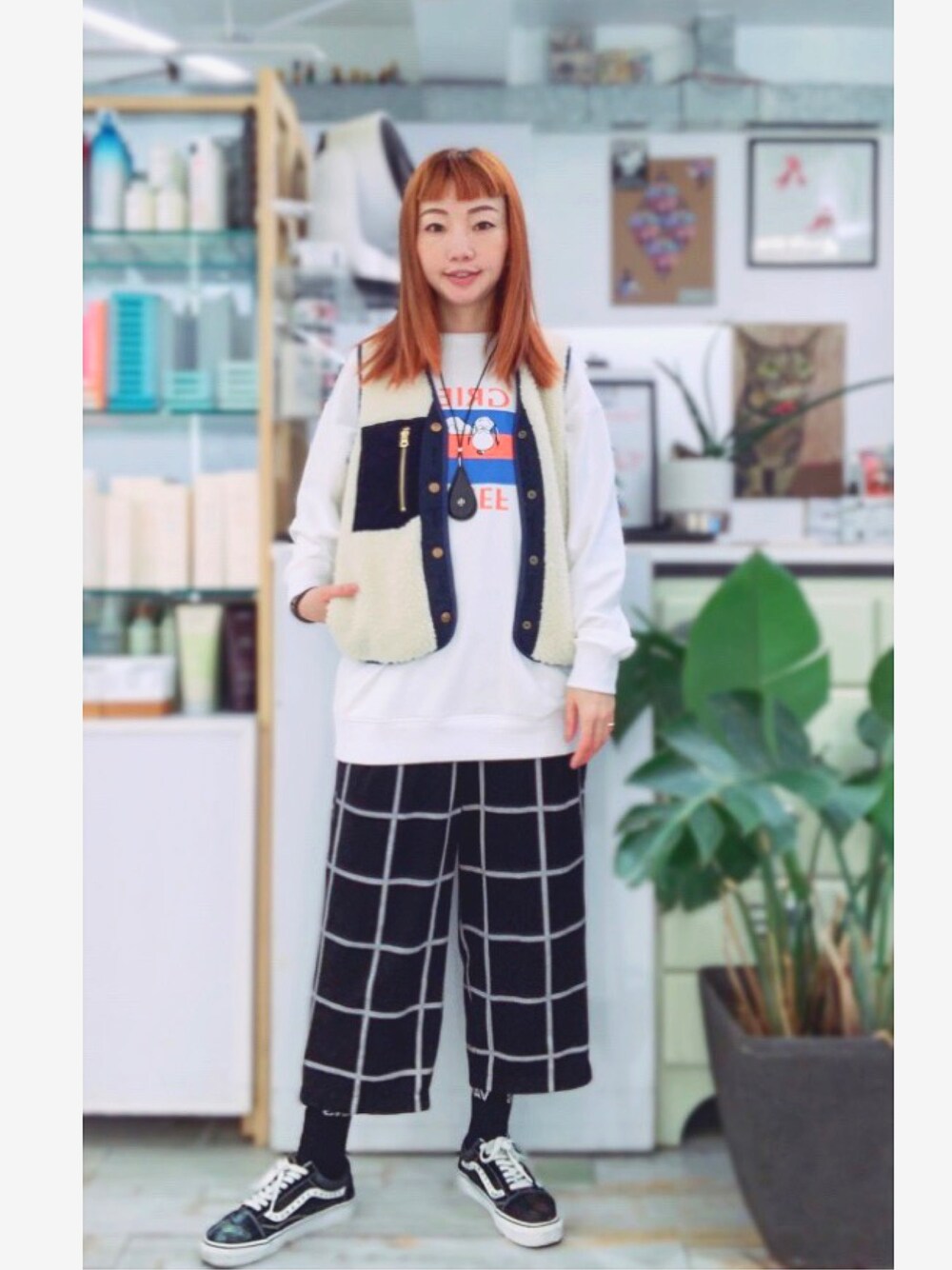 「merry jenny、ラクチンコーデ、休日スタイル、ootd、冬コーデ、VANS、VANS OLDSKOOL、LEE、hkgirl、lookbook」｜「merry jennyのSNOOPYトレーナー（スウェット、ホワイト系）」を使った、elppaKさん（レディース・161cm）の冬コーディネートの1枚目の写真