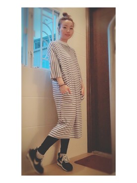「MONKI（モンキ）のアイテム（ワンピース/ドレス）」を使った、elppaKさん（レディース・160cm）の夏コーディネート