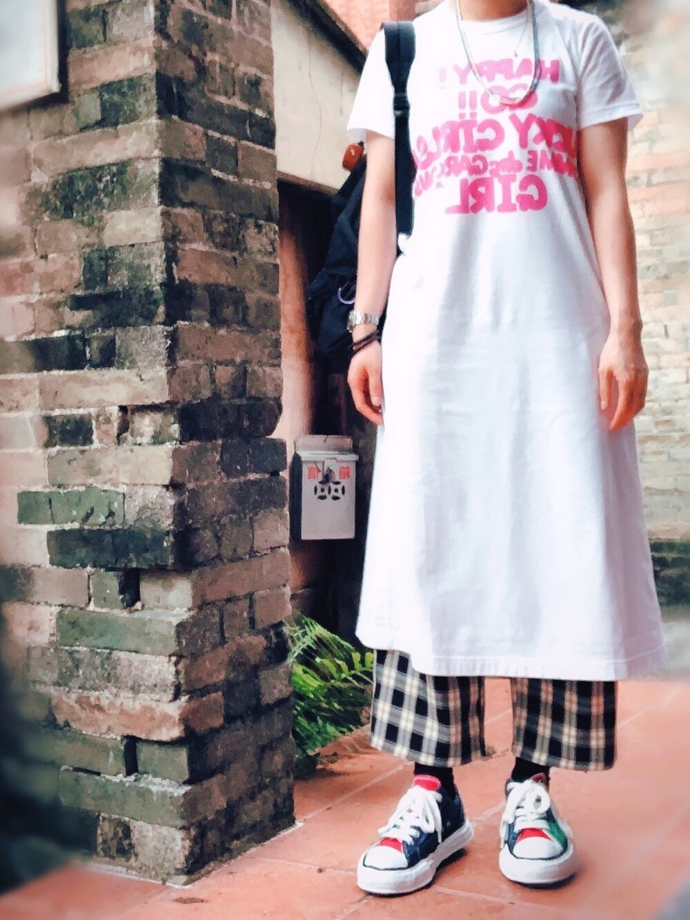 「ootd、休閒、球鞋、古着MIX、COMME des GARCONS、COMME des GARCONS GIRL、MIHARAYASUHIRO」｜「MIHARAYASUHIROのNigel Cabourn × Maison MIHARA YASUHIRO/ナイジェルケーボン×メゾン ミハラ ヤスヒロ　LOW TOP TYPE C/ロウトップタイプシー/スニーカー レディース（スニーカー、その他）」を使った、elppaKさん（レディース・161cm）の春コーディネートの1枚目の写真