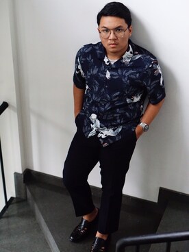 「TOPMAN（トップマン）のアイテム（その他パンツ）」を使った、nalenさん（メンズ・170cm）の夏コーディネート