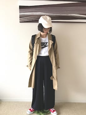 「BEAMS BOY（ビームスボーイ）のアイテム（トレンチコート）」を使った、ayappeさん（レディース・152cm）の春コーディネート