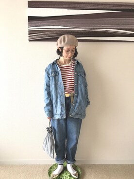 「WEAR昭和部」｜「アイテム（デニムジャケット）」を使った、ayappeさん（レディース・152cm）の春コーディネート