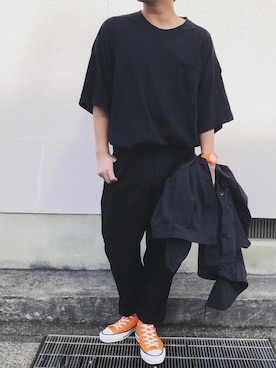 「春夏コーデ」｜「アイテム（モッズコート）」を使った、びっとさん（メンズ・170cm）の春コーディネート