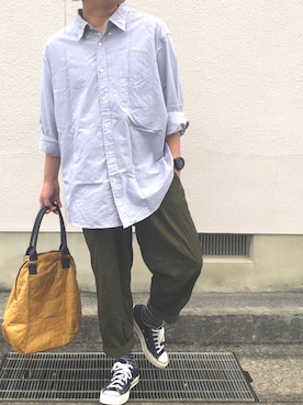 「muta（ムータ）のアイテム（バッグ）」を使った、びっとさん（メンズ・170cm）の夏コーディネート