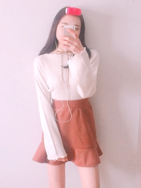 「オルチャンファッション」｜「アイテム（アクセサリー）」を使った、じゅんちゃんさん（レディース・158cm）の冬コーディネート