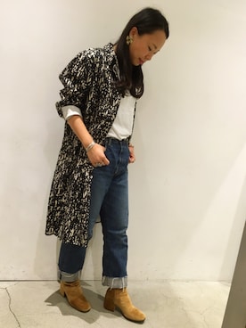 「切りっぱなしデニム」｜kuboさん（レディース・162cm）の秋コーディネート