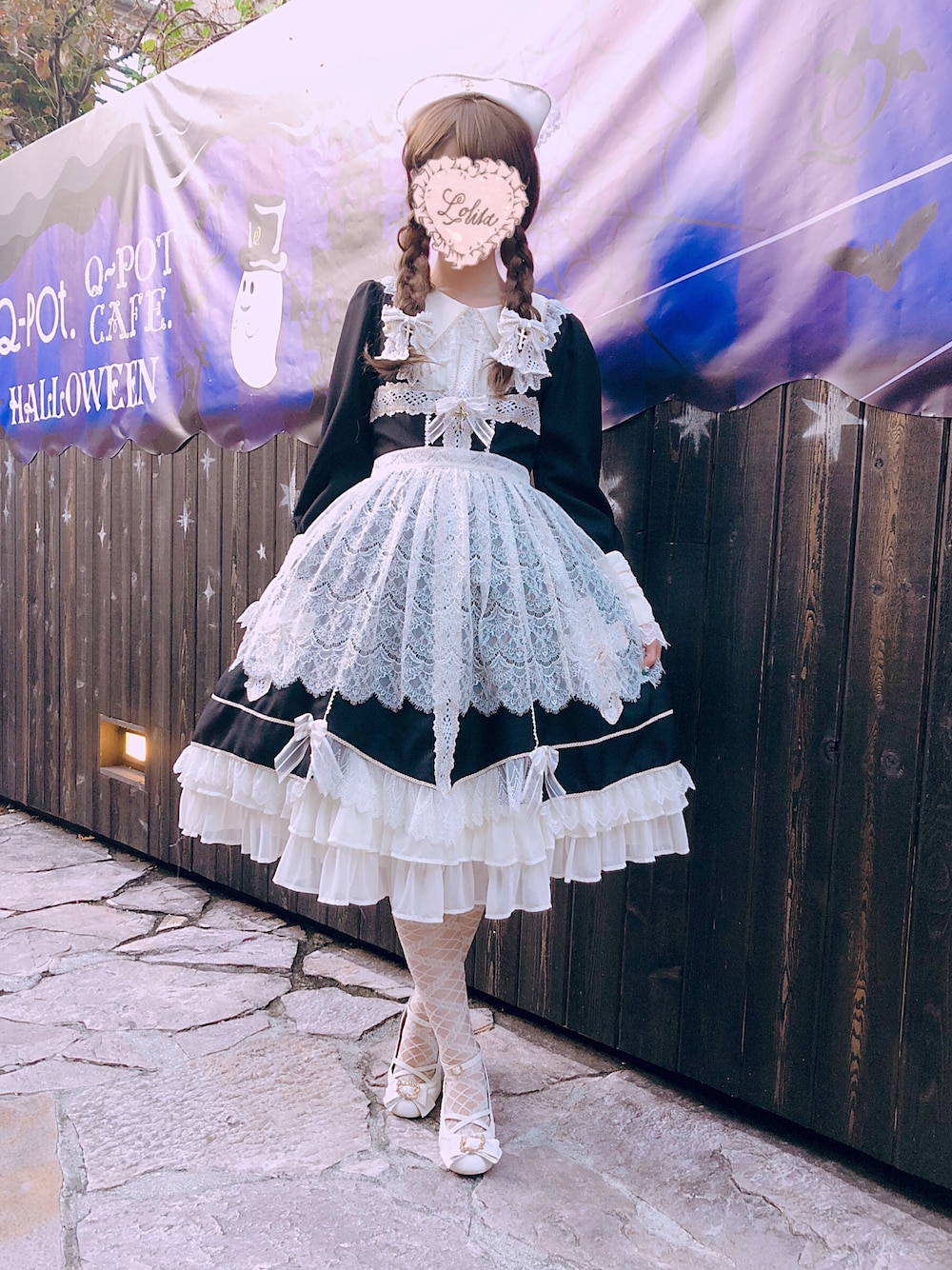 「wearhalloween2018、秋コーデ、BABYTHESTARSSHINEBRIGHT、Angelic Pretty、ナース」｜「BABY,THE STARS SHINE BRIGHTのアイテム（ワンピース、ブラック系）」を使った、Rinoさん（レディース・164cm）の秋コーディネートの1枚目の写真