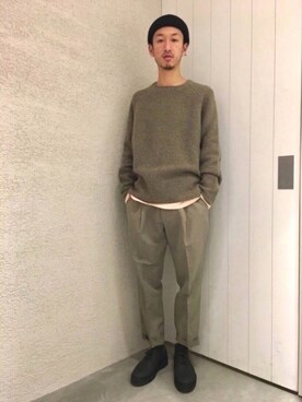 「Saturdays NYC（サタデーズ ニューヨークシティ ）のアイテム（その他シューズ）」を使った、RYOJIさん（メンズ・174cm）の冬コーディネート