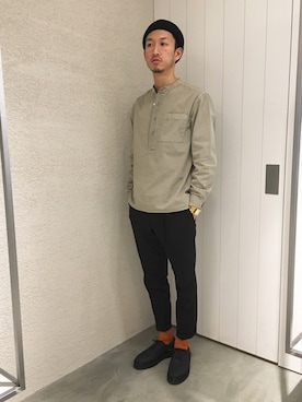 「Saturdays NYC（サタデーズ ニューヨークシティ ）のアイテム（その他シューズ）」を使った、RYOJIさん（メンズ・174cm）の春コーディネート