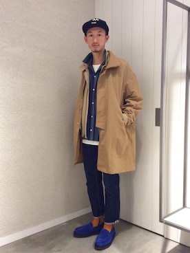 「blue」｜「アイテム（ブルゾン）」を使った、RYOJIさん（メンズ・174cm）の秋コーディネート