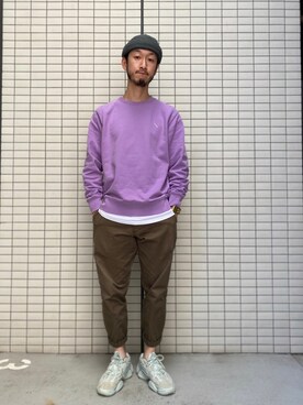 「Saturdays NYC（サタデーズ ニューヨークシティ ）のアイテム（スウェット）」を使った、RYOJIさん（メンズ・174cm）の春コーディネート
