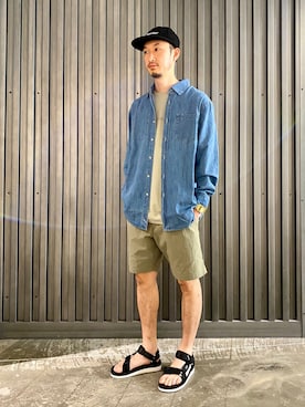 「Saturdays NYC（サタデーズ ニューヨークシティ ）のアイテム（サンダル）」を使った、RYOJIさん（メンズ・174cm）の夏コーディネート