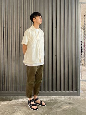 「Saturdays NYC（サタデーズ ニューヨークシティ ）のアイテム（サンダル）」を使った、RYOJIさん（メンズ・174cm）の夏コーディネート