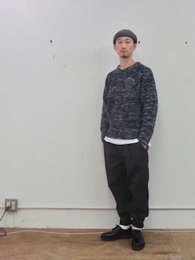 「ボリュームニット」｜RYOJIさん（メンズ・174cm）の冬コーディネート