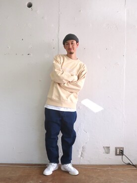 「Saturdays NYC（サタデーズ ニューヨークシティ ）のアイテム（スウェット）」を使った、RYOJIさん（メンズ・174cm）の春コーディネート