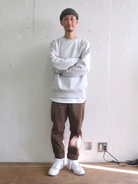 「Saturdays NYC（サタデーズ ニューヨークシティ ）のアイテム（スウェット）」を使った、RYOJIさん（メンズ・174cm）の春コーディネート