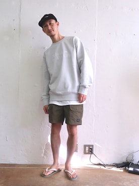 「Saturdays NYC（サタデーズ ニューヨークシティ ）のアイテム（スウェット）」を使った、RYOJIさん（メンズ・174cm）の春コーディネート
