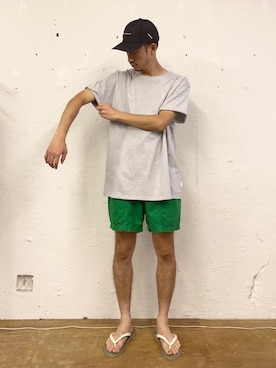 「Saturdays NYC（サタデーズ ニューヨークシティ ）のアイテム（サンダル）」を使った、RYOJIさん（メンズ・174cm）の夏コーディネート