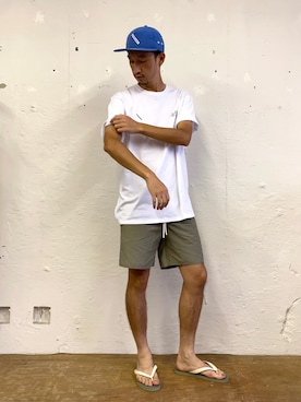 「Saturdays NYC（サタデーズ ニューヨークシティ ）のアイテム（サンダル）」を使った、RYOJIさん（メンズ・174cm）の夏コーディネート